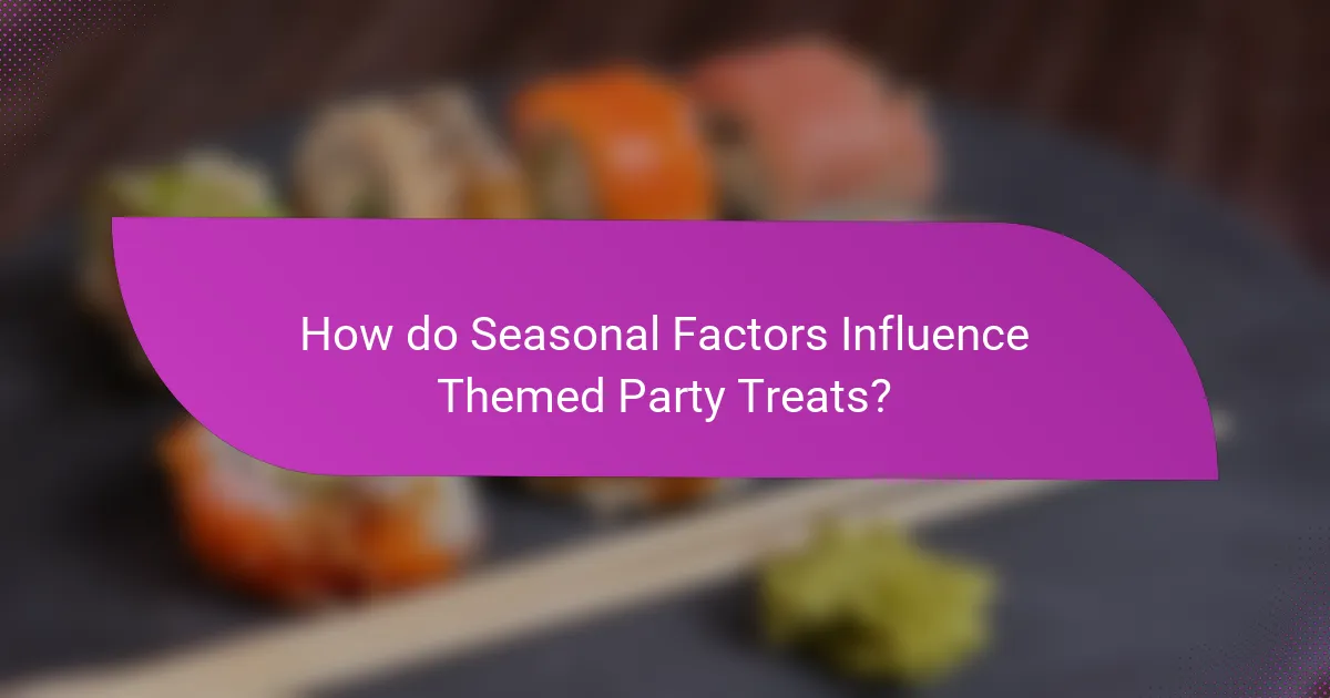 How do Seasonal Factors Influence Themed Party Treats?
