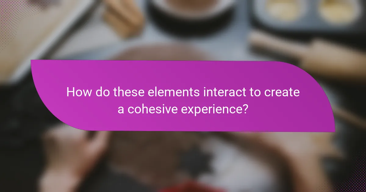 How do these elements interact to create a cohesive experience?