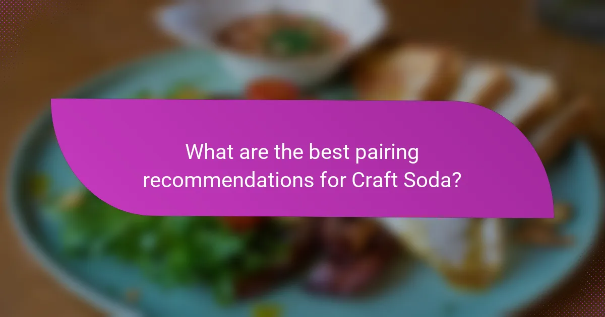 What are the best pairing recommendations for Craft Soda?