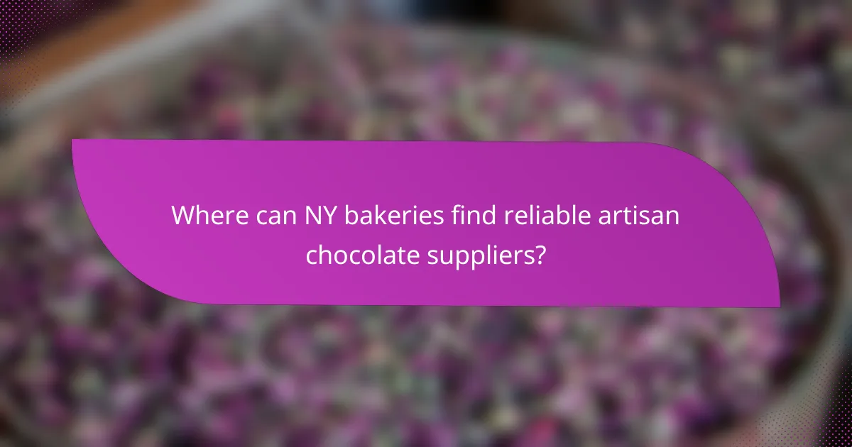Where can NY bakeries find reliable artisan chocolate suppliers?